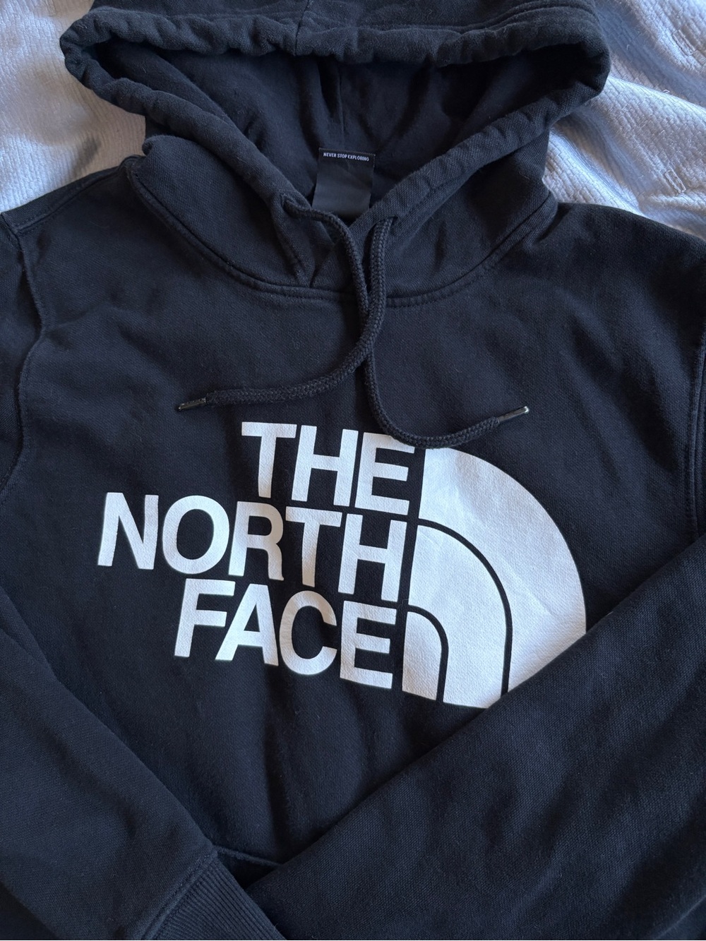 The North Face Black Crewneck Hoodie with White Logo